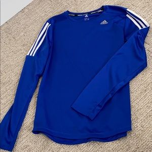 Blue Adidas long sleeve running shirt